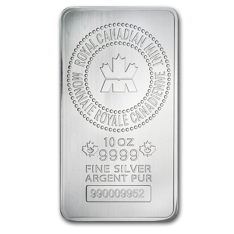 10 oz Royal Canadian Mint Silver Bar .9999